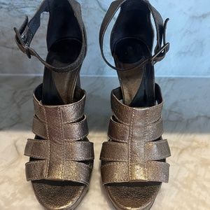 Diane Von Furstenberg Platform Metallic Bronze Heels